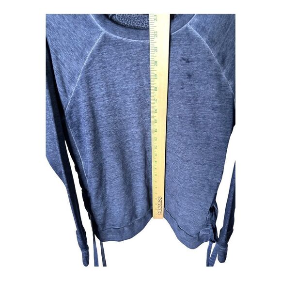 Ana sweatshirt tie up the side with grommets  blue women’s size M - Picture 5 of 9